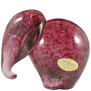 (image for) MARKED Wedgwood Speckled Pink Glass Vintage Elephant RSW409