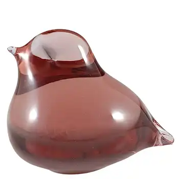 (image for) MARKED Wedgwood Pink Glass Fledgling Bird Paperweight