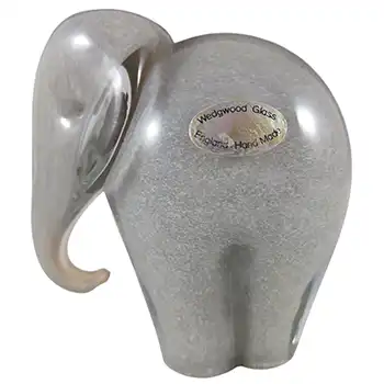 (image for) MARKED Wedgwood Speckled Grey Glass Elephant Paperweight RSW409