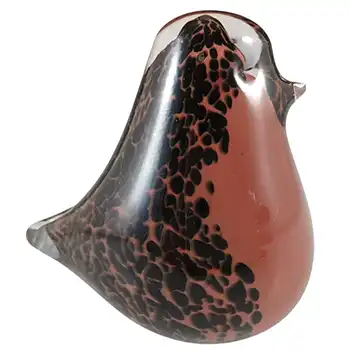 (image for) Wedgwood Red & Brown Glass Robin Bird Paperweight SG438