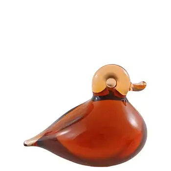 (image for) MARKED Wedgwood Topaz / Amber Glass Duckling Sculpture L5004