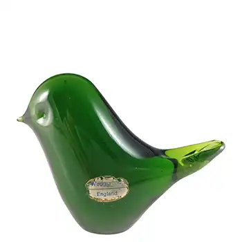 (image for) MARKED Wedgwood Green Glass Bird Paperweight RSW70