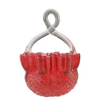 (image for) Welz Bohemian Cranberry Pink Textured Glass Victorian Basket Bowl