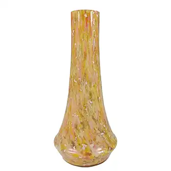 (image for) Czech Orange, Pink & Silver Mica Spatter Glass Vase