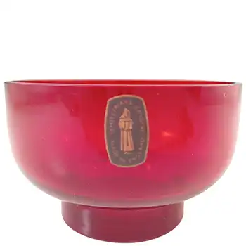 LABELLED Whitefriars #M114 Ruby Red Glass 1960's Dessert Bowl (image for) LABELLED Whitefriars #M114 Ruby Red Glass 1960's Dessert Bowl