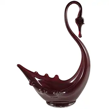 (image for) Whitefriars Vintage Ruby Red Glass Swan Bowl Figurine