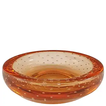 (image for) Whitefriars #9099 Golden Amber Glass Controlled Bubble 4.75" Bowl