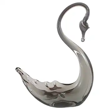 (image for) Whitefriars Vintage Pewter Grey Glass Swan Bowl Figurine