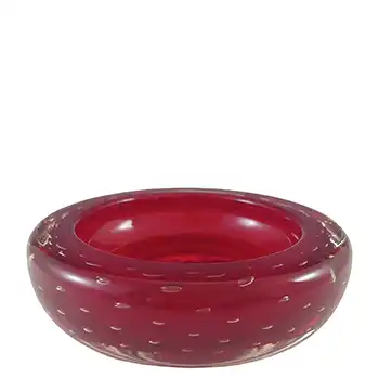 (image for) Whitefriars #9099 Ruby Red Glass Controlled Bubble 6" Bowl