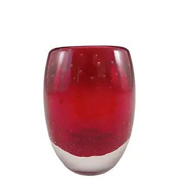 (image for) Whitefriars #9506 Ruby Red Cased Glass Ovoid Bubble Vase