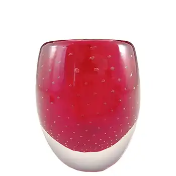 (image for) Whitefriars #9506 Ruby Red Vintage Glass Ovoid Bubble Vase