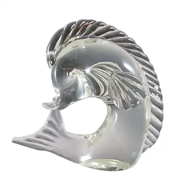 (image for) SIGNED Licio Zanetti Murano Clear Glass Fish Sculpture