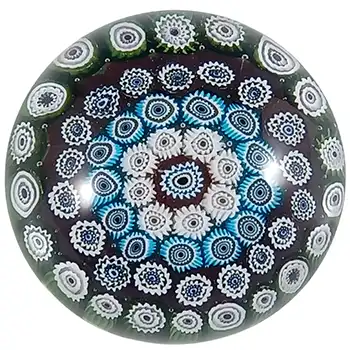 BOXED Edinburgh Crystal International Murano Millefiori Glass Paperweight (image for) BOXED Edinburgh Crystal International Murano Millefiori Glass Paperweight