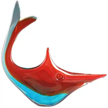 (image for) Murano Venetian Red & Blue Glass Vintage Fish Sculpture