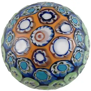 (image for) Murano Vintage Textured Satin Millefiori Glass Paperweight