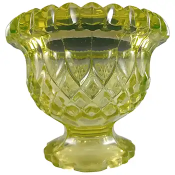 Victorian Uranium Yellow Green Vaseline Vintage Glass Vase (image for) Victorian Uranium Yellow Green Vaseline Vintage Glass Vase