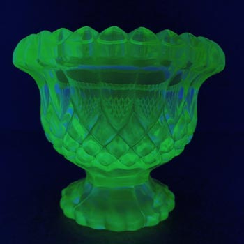 Victorian Uranium Yellow Green Vaseline Vintage Glass Vase (image for) Victorian Uranium Yellow Green Vaseline Vintage Glass Vase