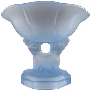 Walther & Söhne Art Deco Blue Glass Nude Lady 'Glasgow' Bowl (image for) Walther & Söhne Art Deco Blue Glass Nude Lady 'Glasgow' Bowl