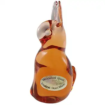 MARKED Wedgwood Topaz Glass Lilliput Hare Sculpture L5018 (image for) MARKED Wedgwood Topaz Glass Lilliput Hare Sculpture L5018