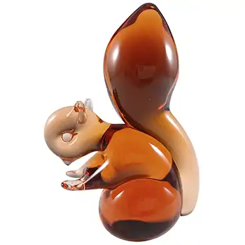 MARKED Wedgwood Topaz / Amber Glass Squirrel Figurine (image for) MARKED Wedgwood Topaz / Amber Glass Squirrel Figurine