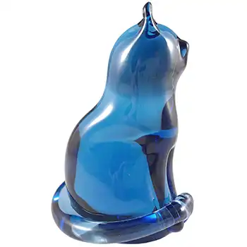 MARKED Wedgwood Sapphire Blue Glass Cat RSW406 or SG440 (image for) MARKED Wedgwood Sapphire Blue Glass Cat RSW406 or SG440