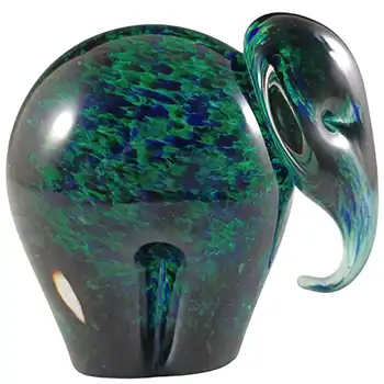 MARKED Wedgwood Speckled Blue & Green Glass Elephant RSW409 (image for) MARKED Wedgwood Speckled Blue & Green Glass Elephant RSW409