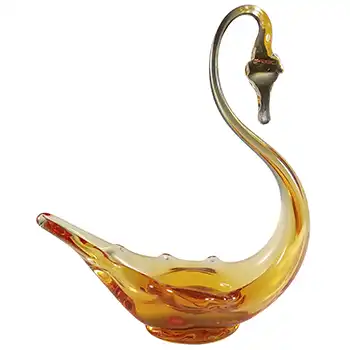 Whitefriars Vintage Gold FLC Glass Swan Bowl Figurine (image for) Whitefriars Vintage Gold FLC Glass Swan Bowl Figurine