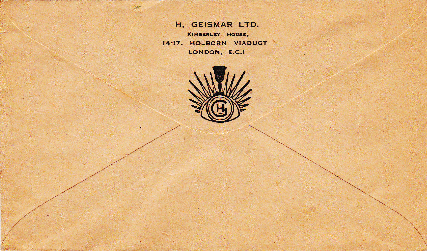 Hans Geismar Ltd envelope with company address and logo