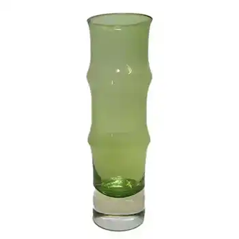 Aseda Swedish Green Glass Bamboo 6" Vase by Bo Borgstrom #B5/87