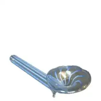 Lauscha German Blue Striped Lampworked Glass Knife Rest