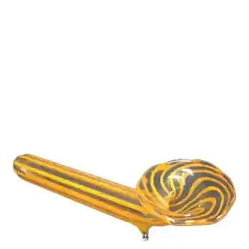 Lauscha German Orange Striped Lampworked Glass Knife Rest