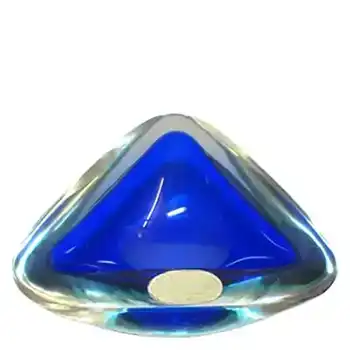 Seguso Dalla Venezia Murano Sommerso Glass Geode Bowl