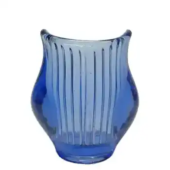 Zabkowice Polish Blue Glass 'Harfa' Vase by Eryka Trzewik Drost