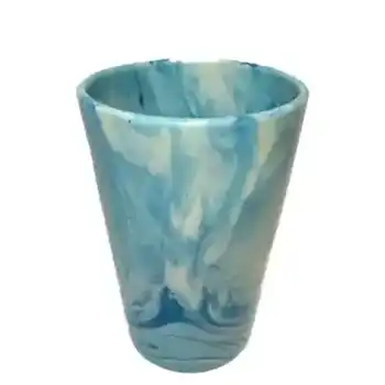 Davidson 1890's Victorian Malachite/Slag Glass Tumbler