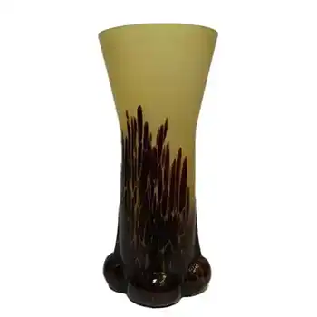1930's Bohemian Brown/Beige Spatter Glass Vase