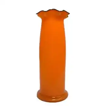 1930's Bohemian Retro Orange & Black Tango Glass Vase