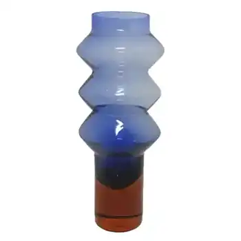 Aseda Swedish Blue + Red Glass Vase by Bo Borgstrom