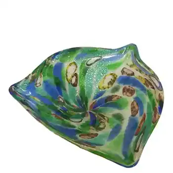 Vetro Artistico Veneziano Murano Glass Silver Leaf Bowl