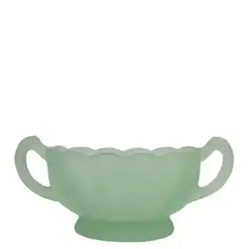 Bagley #3173 Art Deco Frosted Green Glass 'Evesham' Bowl