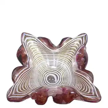 Barovier & Toso 'Graffito' Style Murano Gold Leaf Glass Bowl