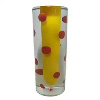 Beránek #2003/07/24 Labelled Yellow & Red Vase by Ondrej Kroupa