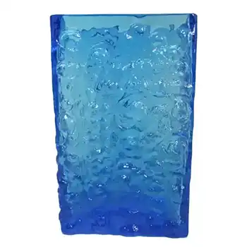 Lindshammar? Swedish Blue Glass Bark Textured Vase