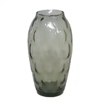 Borske Sklo 1950's Smoky Glass Optical 'Olives' Vase