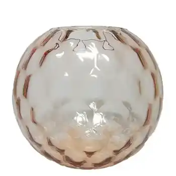 Borske Sklo Pink Glass Optical Hexagonal 'Honeycomb' Vase