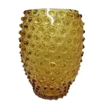 Borske Sklo 1950's Amber Glass Bohemian 'Bobble' Vase