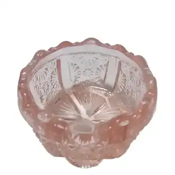 Davidson 1900's Pink Glass 'Lady Chippendale' Salt Bowl