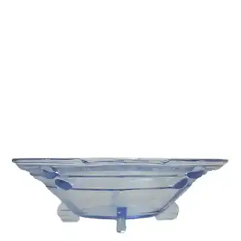 Stölzle #19415 Czech Art Deco 1930's Blue Glass Bowl