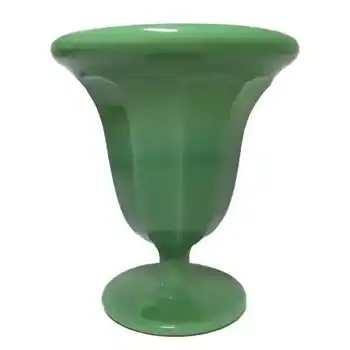 Davidson Art Deco 6.5" Jade Green Glass Vase #294