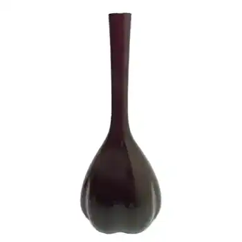 Elme 1970's Scandinavian Purple Glass Melon Form Vase