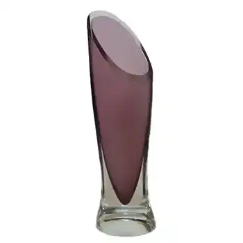 Large Flygsfors Swedish Purple Glass Vase Signed '61